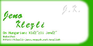 jeno klezli business card